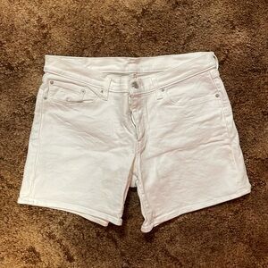 White Levi shorts